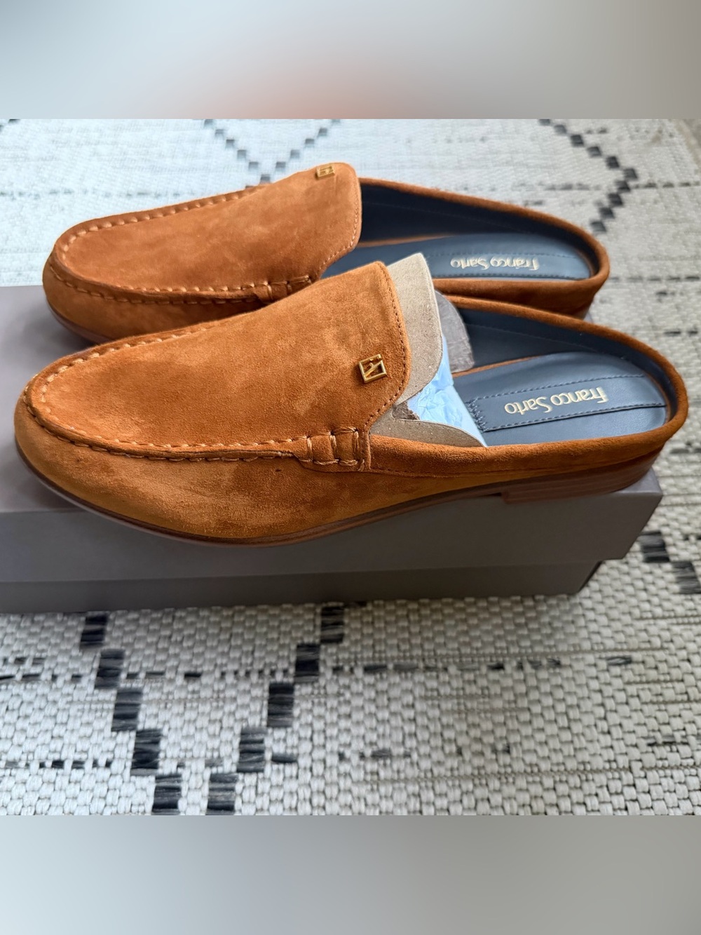 Franco Sarto Mavis Women's Suede Slip-On Loafers in Cognac